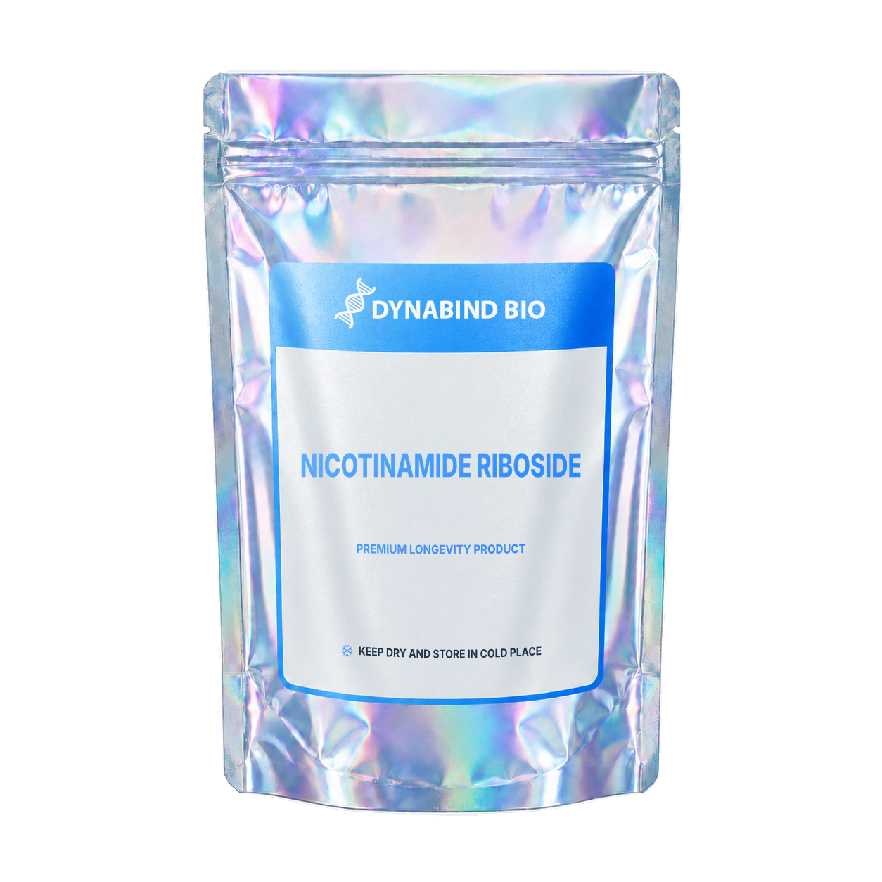 Nicotinamide Riboside supplement pouch for NAD+ precursor, cellular energy and healthy-aging research by DynaBind Bio